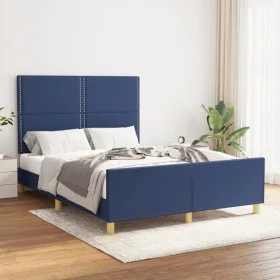 Estructura de cama con cabecero tela gris taupe azul 140x200 cm de vidaXL, Camas y somieres - Ref: Foro24-3124982, Precio: 19...