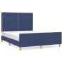 Estructura de cama con cabecero tela gris taupe azul 140x200 cm de vidaXL, Camas y somieres - Ref: Foro24-3124982, Precio: 19...