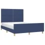 Estructura de cama con cabecero tela gris taupe azul 140x200 cm de vidaXL, Camas y somieres - Ref: Foro24-3124982, Precio: 19...