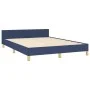 Estructura de cama con cabecero tela gris taupe azul 140x200 cm de vidaXL, Camas y somieres - Ref: Foro24-3124982, Precio: 19...