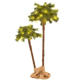 Palmera artificial doble con LED 125 cm y 210 cm de vidaXL, Arboles de navidad - Ref: Foro24-347638, Precio: 78,95 €, Descuen...