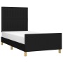 Estructura de cama con cabecero de tela negro 90x200 cm de vidaXL, Camas y somieres - Ref: Foro24-3125189, Precio: 131,20 €, ...