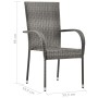 Set de muebles de comedor de jardín 7 piezas de ratán PE gris de vidaXL, Conjuntos de jardín - Ref: Foro24-3072496, Precio: 4...