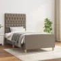 Bed frame with headboard in taupe gray fabric 90x190 cm by vidaXL, Beds and slatted bases - Ref: Foro24-3125264, Price: 160,9...