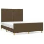 Bettgestell mit Kopfteil aus braunem Stoff 140x200 cm von vidaXL, Betten und Lattenroste - Ref: Foro24-3124979, Preis: 195,08...
