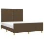 Bettgestell mit Kopfteil aus braunem Stoff 140x200 cm von vidaXL, Betten und Lattenroste - Ref: Foro24-3124979, Preis: 195,08...