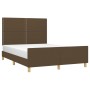 Estructura de cama con cabecero de tela marrón 140x200 cm de vidaXL, Camas y somieres - Ref: Foro24-3124979, Precio: 197,76 €...