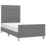 Estructura de cama con cabecero de tela gris oscuro 100x200 cm de vidaXL, Camas y somieres - Ref: Foro24-3125034, Precio: 146...