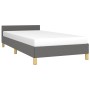 Estructura de cama con cabecero de tela gris oscuro 90x200 cm de vidaXL, Camas y somieres - Ref: Foro24-347384, Precio: 90,11...