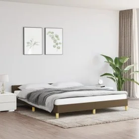 Estructura de cama con cabecero de tela marrón 180x200 cm de vidaXL, Camas y somieres - Ref: Foro24-347434, Precio: 127,10 €,...