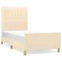 Estructura de cama con cabecero de tela color crema 90x200 cm de vidaXL, Camas y somieres - Ref: Foro24-3125192, Precio: 141,...