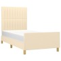 Estructura de cama con cabecero de tela color crema 90x200 cm de vidaXL, Camas y somieres - Ref: Foro24-3125192, Precio: 141,...
