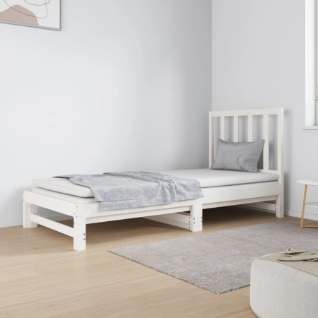 Sofá cama extraíble madera maciza de pino blanco 2x(90x190) cm de vidaXL, Camas y somieres - Ref: Foro24-3124753, Precio: 173...