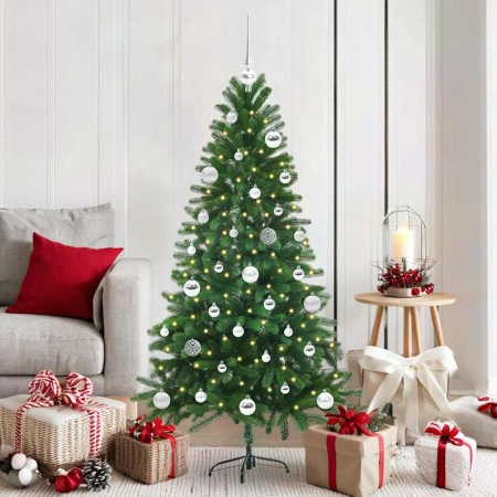 Árbol de Navidad con 150 LED con soporte Verde 150 cm PE en Decoración Festiva y Estacional | Comprar online en Foru.es