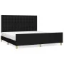 Estructura de cama con cabecero de tela negro 180x200 cm de vidaXL, Camas y somieres - Ref: Foro24-3125399, Precio: 239,31 €,...