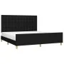 Estructura de cama con cabecero de tela negro 180x200 cm de vidaXL, Camas y somieres - Ref: Foro24-3125399, Precio: 239,31 €,...