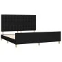 Estructura de cama con cabecero de tela negro 180x200 cm de vidaXL, Camas y somieres - Ref: Foro24-3125399, Precio: 239,31 €,...