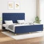 Estructura de cama con cabecero de tela azul 160x200 cm de vidaXL, Camas y somieres - Ref: Foro24-3125314, Precio: 250,39 €, ...