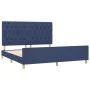 Estructura de cama con cabecero de tela azul 160x200 cm de vidaXL, Camas y somieres - Ref: Foro24-3125314, Precio: 250,39 €, ...