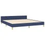 Estructura de cama con cabecero de tela azul 160x200 cm de vidaXL, Camas y somieres - Ref: Foro24-3125314, Precio: 250,39 €, ...