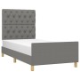 Estructura de cama con cabecero de tela gris oscuro 80x200 cm de vidaXL, Camas y somieres - Ref: Foro24-3125253, Precio: 164,...