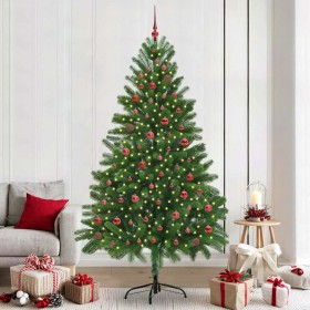 Árbol de Navidad con 300 LED con soporte Verde 210 cm PE en Decoración Festiva y Estacional | Comprar online en Foru.es