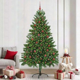 Árbol de Navidad con 300 LED con soporte Verde 210 cm PE en Decoración Festiva y Estacional | Comprar online en Foru.es