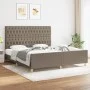 Bed frame with headboard in taupe gray fabric 180x200 cm by vidaXL, Beds and slatted bases - Ref: Foro24-3125320, Price: 281,...