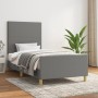 Estructura de cama con cabecero de tela gris oscuro 100x200 cm de vidaXL, Camas y somieres - Ref: Foro24-3124872, Precio: 148...