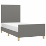 Estructura de cama con cabecero de tela gris oscuro 100x200 cm de vidaXL, Camas y somieres - Ref: Foro24-3124872, Precio: 148...