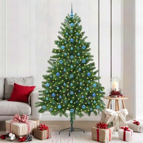 Árbol de Navidad con 300 LED con soporte Verde 210 cm PE en Decoración Festiva y Estacional | Comprar online en Foru.es