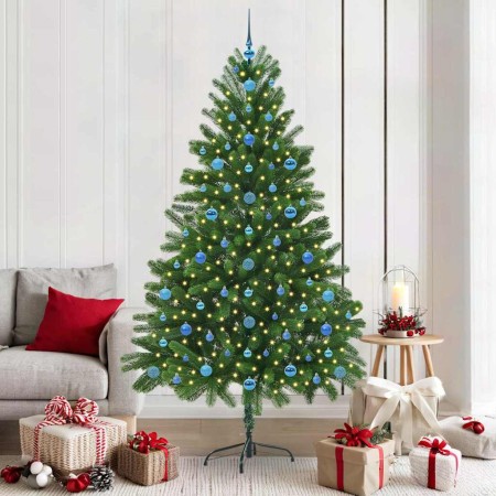 Árbol de Navidad con 300 LED con soporte Verde 210 cm PE en Decoración Festiva y Estacional | Comprar online en Foru.es