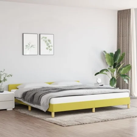Estructura de cama con cabecero de tela verde 200x200 cm de vidaXL, Camas y somieres - Ref: Foro24-347446, Precio: 106,30 €, ...