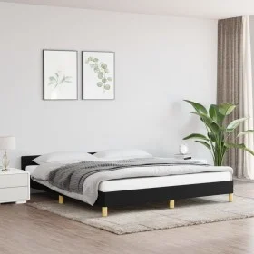 Bed frame with black fabric headboard 180x200 cm by vidaXL, Beds and slatted bases - Ref: Foro24-347433, Price: 127,58 €, Dis...
