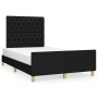 Estructura de cama con cabecero de tela negro 120x200 cm de vidaXL, Camas y somieres - Ref: Foro24-3125286, Precio: 197,04 €,...