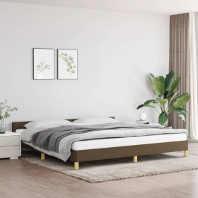 Estructura de cama con cabecero de tela marrón oscuro 200x200cm de vidaXL, Camas y somieres - Ref: Foro24-347442, Precio: 131...