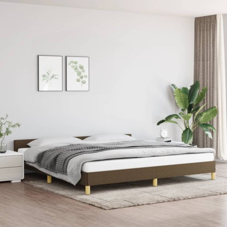 Estructura de cama con cabecero de tela marrón oscuro 200x200cm de vidaXL, Camas y somieres - Ref: Foro24-347442, Precio: 131...