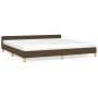 Estructura de cama con cabecero de tela marrón oscuro 200x200cm de vidaXL, Camas y somieres - Ref: Foro24-347442, Precio: 131...