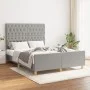 Light gray fabric bed frame with headboard 140x200 cm by vidaXL, Beds and slatted bases - Ref: Foro24-3125300, Price: 229,65 ...