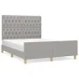 Light gray fabric bed frame with headboard 140x200 cm by vidaXL, Beds and slatted bases - Ref: Foro24-3125300, Price: 229,65 ...