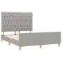 Light gray fabric bed frame with headboard 140x200 cm by vidaXL, Beds and slatted bases - Ref: Foro24-3125300, Price: 229,65 ...