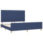 Estructura de cama con cabecero de tela azul 180x200 cm de vidaXL, Camas y somieres - Ref: Foro24-3125079, Precio: 229,39 €, ...