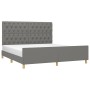 Estructura de cama con cabecero tela gris oscuro 160x200 cm de vidaXL, Camas y somieres - Ref: Foro24-3125309, Precio: 255,14...