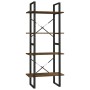 Estantería contrachapada 4 niveles roble marrón 60x30x140 cm de vidaXL, Librerías y estanterías - Ref: Foro24-821311, Precio:...