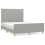 Estructura de cama con cabecero de tela gris claro 140x190 cm de vidaXL, Camas y somieres - Ref: Foro24-3124887, Precio: 213,...