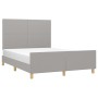 Estructura de cama con cabecero de tela gris claro 140x190 cm de vidaXL, Camas y somieres - Ref: Foro24-3124887, Precio: 213,...