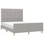 Estructura de cama con cabecero de tela gris claro 140x200 cm de vidaXL, Camas y somieres - Ref: Foro24-3125057, Precio: 236,...