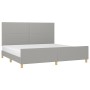 Estructura de cama con cabecero de tela gris claro 200x200 cm de vidaXL, Camas y somieres - Ref: Foro24-3124919, Precio: 241,...