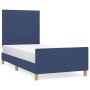 Estructura de cama con cabecero de tela azul 90x200 cm de vidaXL, Camas y somieres - Ref: Foro24-3125193, Precio: 145,76 €, D...