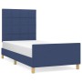 Estructura de cama con cabecero de tela azul 100x200 cm de vidaXL, Camas y somieres - Ref: Foro24-3125039, Precio: 134,38 €, ...